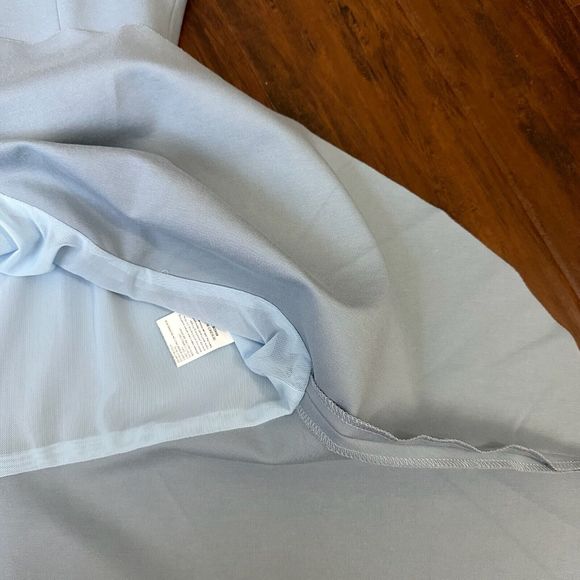 ELLIATT Spaghetti Strap Arch Ruffled Mini Dress in Baby Blue - Picture 9 of 15